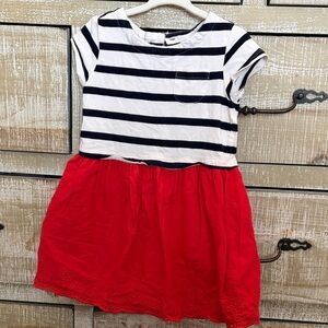 GAP Kids Dress with Navy Stripes and Red Skirt